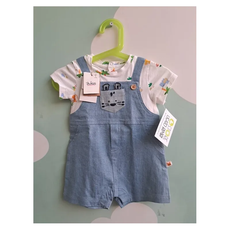 Tutina Finta Salopette Tigrotto Blu Kids 3/6 M Nuova