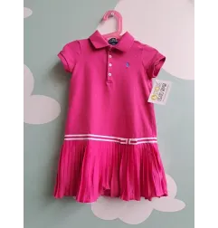 Vestito Ralph Lauren Fucsia Con Gonnellina Plisettata 4 A