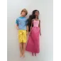 Barbie Capelli Neri Vestito Rosa e Ken Biondo