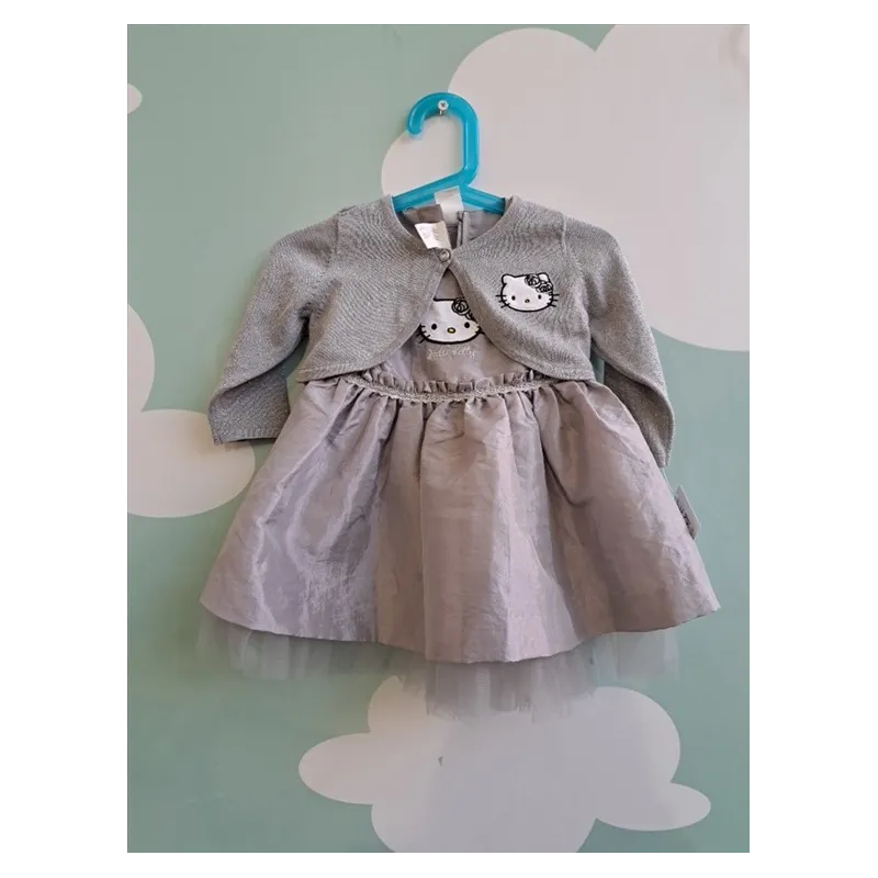 Vestito Hello Kitty Con Gonna In Tulle e Coprispalle 4/6 M