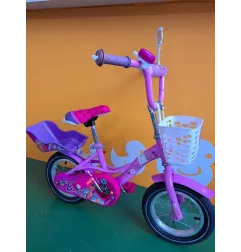 Bicicletta Barbie 12" Con Rotelle E Freno Contropedale