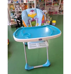 Seggiolone Pappa Grigio e Azzurro Pulcino