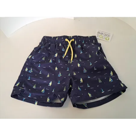 Costume Boxer Blu Con Barchette 8/9 A