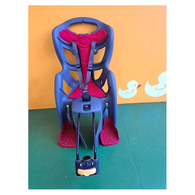 Seggiolino Bicicletta Posteriore Grigio e Rosso