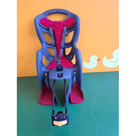 Seggiolino Bicicletta Posteriore Grigio e Rosso