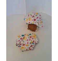 Costume Contenitivo Con Cappello Estivo Prenatal 9/12 M Nuovi