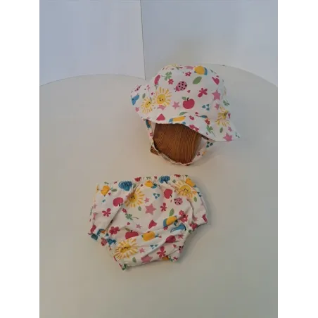 Costume Contenitivo Con Cappello Estivo Prenatal 9/12 M Nuovi