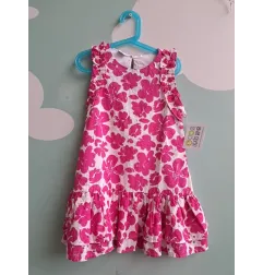 Vestito Fiori Fucsia e Bianchi 6 A Nuovo