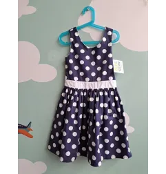 Vestito Blu Piois Bianchi Con Schiena Scoperta 8 A
