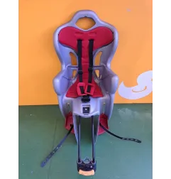 Seggiolino Bici Posteriore Rosso e Grigio