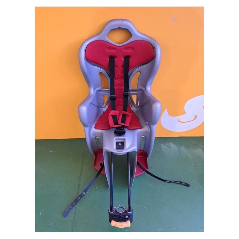Seggiolino Bici Posteriore Rosso e Grigio