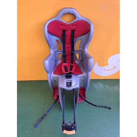 Seggiolino Bici Posteriore Rosso e Grigio