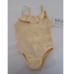 Costume Intero Righe Giallo Bianco 14 M