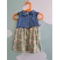 Vestito Prenatal Pezzo Sopra Jeans E Sotto Verde Fiorellini 12/18 M