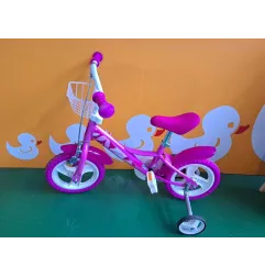 Bicicletta Rosa Peggy Con Rotelle 12 "