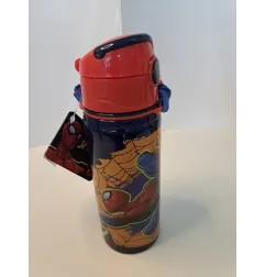 Borraccia Spiderman In Alluminio Con Cannuccia Nuova