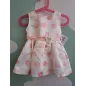 Vestito Elegante Bianco Pois Rosa (piccolo Filo Tirato Davanti) 12 M