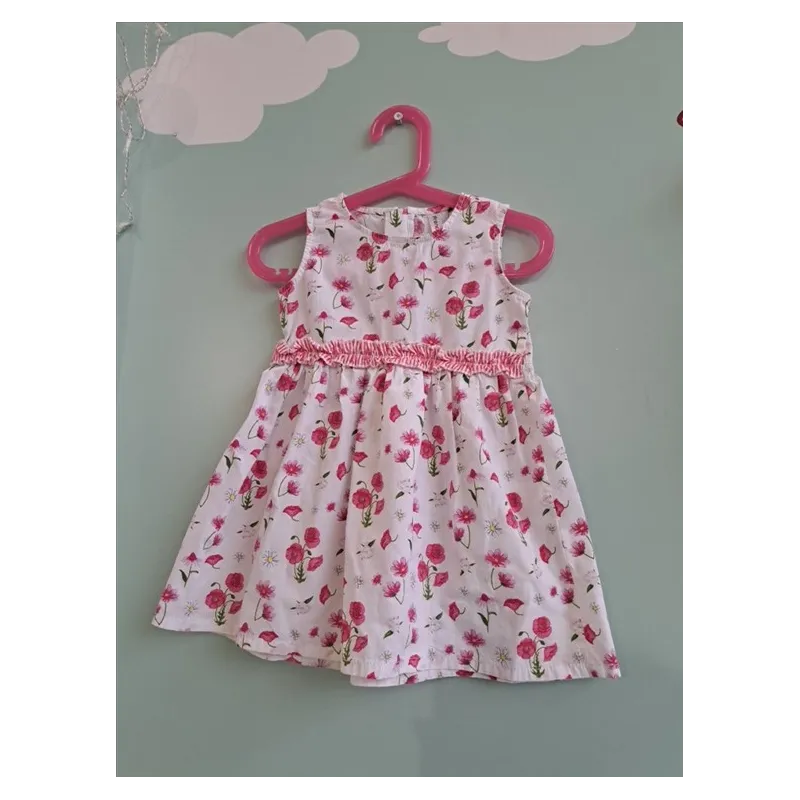 Vestito Prenatal Bianco Con Fiori 24-36 M
