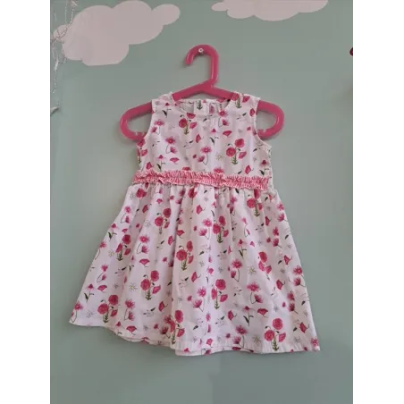Vestito Prenatal Bianco Con Fiori 24-36 M