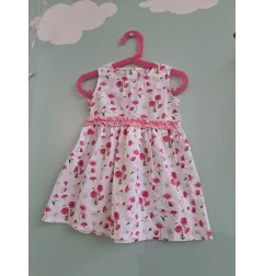 Vestito Prenatal Bianco Con Fiori 24-36 M