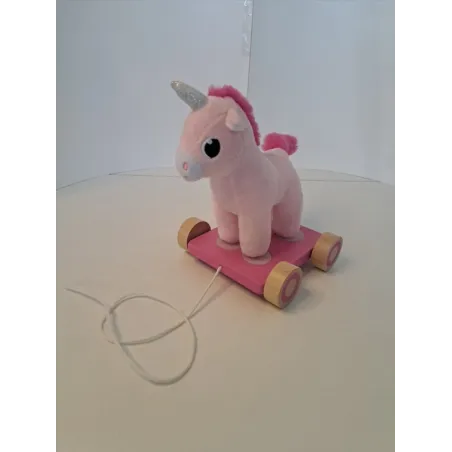 Gioco In Legno Peluche Unicorno Trainabile