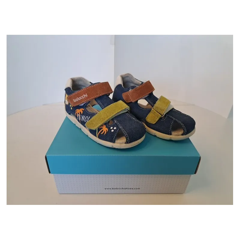 Sandali Blu Arancioni E Gialli Jungle Balocchi N. 24 Con Scatola