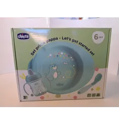 Set Prima Pappa Piatto Pappa Calda+ Cucchiaio+ Bicchiere Nuovo