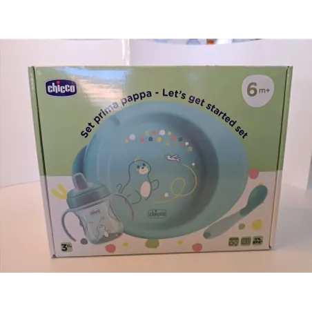 Set Prima Pappa Piatto Pappa Calda+ Cucchiaio+ Bicchiere Nuovo