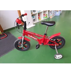 Bicicletta 12" Cars Con Rotelle