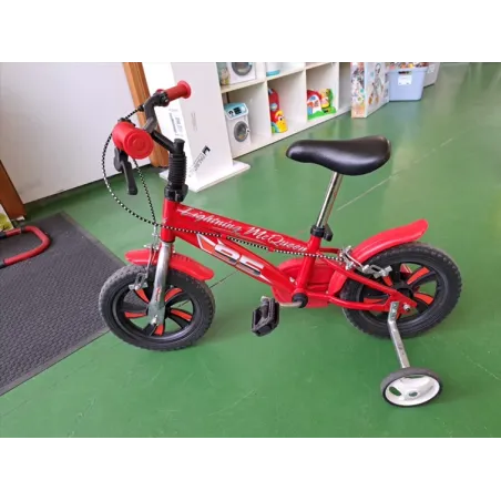 Bicicletta 12" Cars Con Rotelle