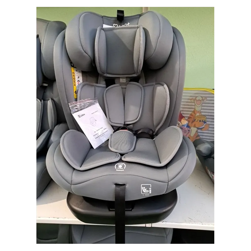 Seggiolino Auto Leo+ 40/150 Cm, Girevole e Reclinabile, Isofix Grigio