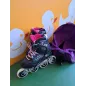 Pattini A Rotelle Oxelo Neri Rosa E Azzurri 35-38 Con Sacca Viola