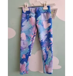 Leggings Sportivi Decathlon Traspiranti Azzurri E Rosa Con Strass 3-4 A