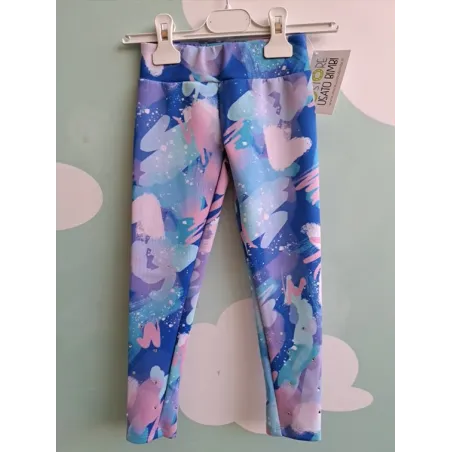 Leggings Sportivi Decathlon Traspiranti Azzurri E Rosa Con Strass 3-4 A