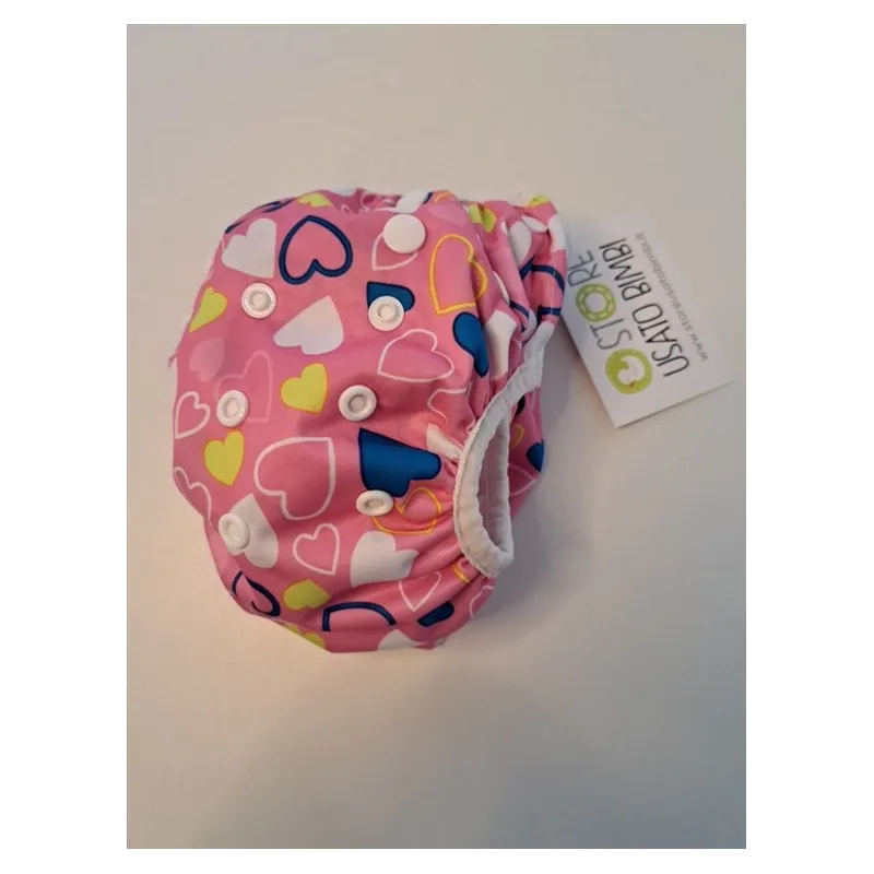 Costume Contenitivo Rosa Cuoricini 6/9 M