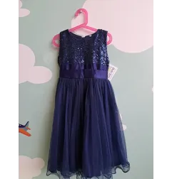 Vestito Blu Con Paiettes 9-10 A