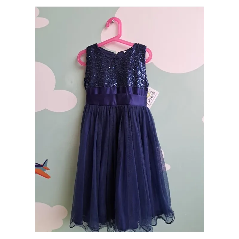 Vestito Blu Con Paiettes 9-10 A