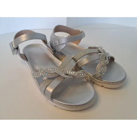 Sandali Argento Con Strass N.36
