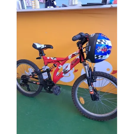 Biciclettaa B Twin Creator Rossa 20" Con Casco Blu