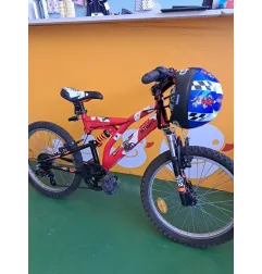 Biciclettaa B Twin Creator Rossa 20" Con Casco Blu