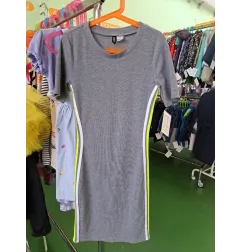 Vestito Grigio Con Profili Bianchi E Gialli H&M 10-11 A