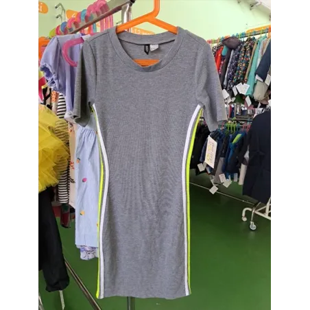 Vestito Grigio Con Profili Bianchi E Gialli H&M 10-11 A