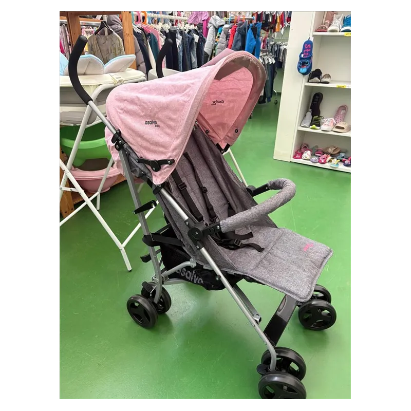 Passeggino Asalvo Baby Mombi2 Chiusura Ad Ombrello Capottina Rosa e Cambio Grigia Nuovo