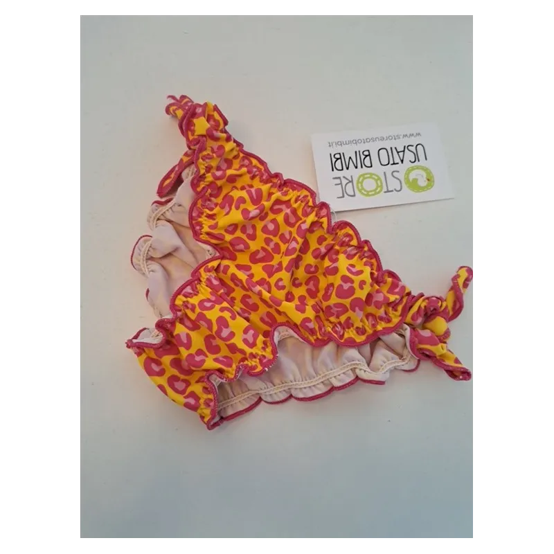 Costume Mutandina Ovs Leopardato Rosa E Giallo 7-8 A