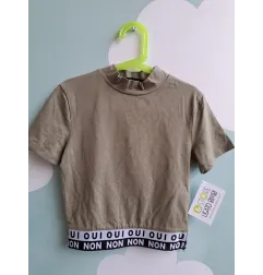T Shirt Verde Militare Crop Corta Tally Weijl 9-10 A