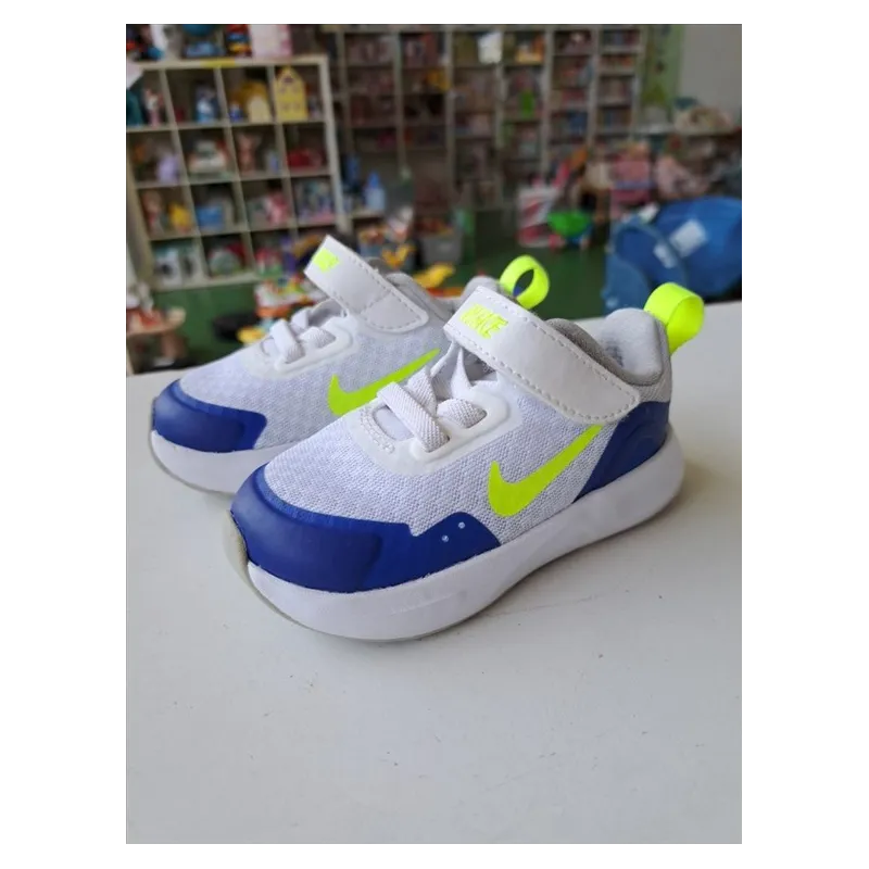 Scarpe Nike Bianche Baffo Giallo Fluo N 19.5