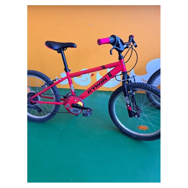 Bicicletta 20" Btwin Rossa E Nera Con Cambio