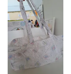 Borsa Per Ospedale / Viaggio / Neonato O Mamma Bianca Con Orsetti