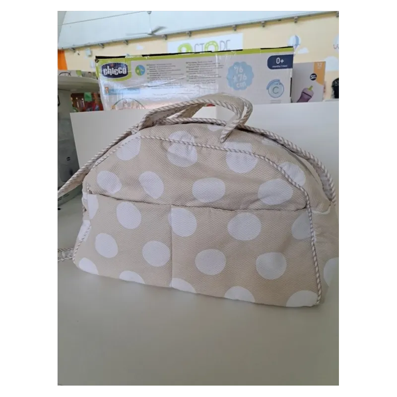 Borsa Beige Pois Bianchi Per Mamma / Bimbi