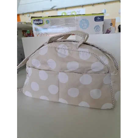 Borsa Beige Pois Bianchi Per Mamma / Bimbi